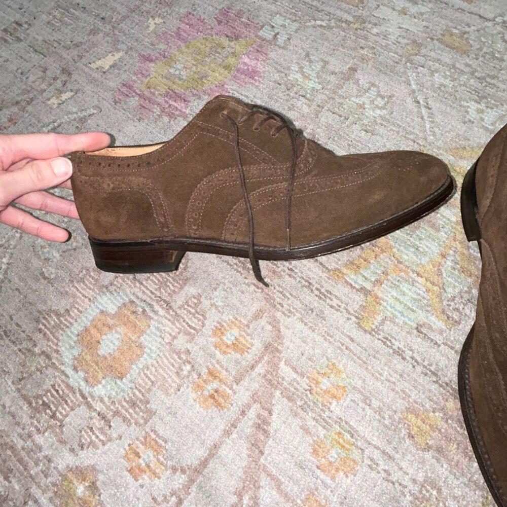 Loake suede brown Oxford dress shoes sz 7 - Picture 3 of 5
